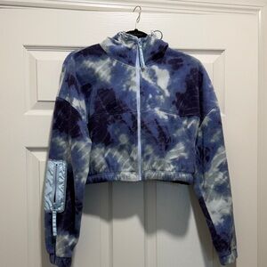 Blue Tie-Dye Cropped Jacket
